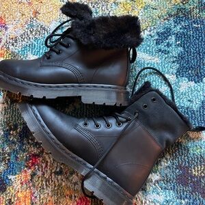 Dr. Martens 1460 Serena Mono Faux-Fur Lined Boot